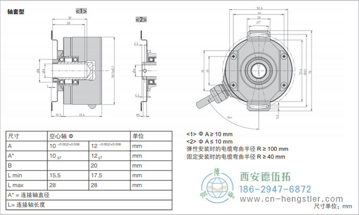 RI58-H標準空心軸光電增量編碼器的外形及安裝尺寸 德國hengstler(亨士樂)編碼器