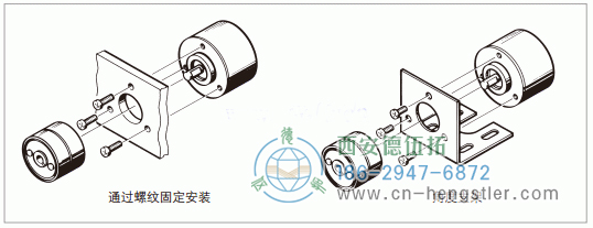 編碼器通過法蘭上的對(duì)準(zhǔn)中心凸緣對(duì)中。